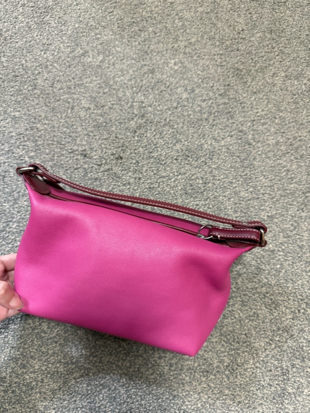 COACH 1941 DEMI LEATHERWARE FUCHSIA HOT PINK LEATHER BAGUETTE BAG - Picture 2 of 9